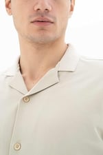 Ar-ma Erkek Polo Yaka Kısa Kollu Gömlek Regular Fit%100 Pamuk Penye Pike Düğme Kapamalı Cepsiz Y25374351101 Bej-B1