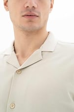 Ar-ma Erkek Polo Yaka Kısa Kollu Gömlek Regular Fit%100 Pamuk Penye Pike Düğme Kapamalı Cepsiz Y25374351101 Bej-B1