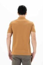 Ar-ma Erkek Polo Yaka Kısa Kollu Gömlek Regular Fit%100 Pamuk Penye Pike Düğme Kapamalı Cepsiz Y25374351101 Kahverengi-K1
