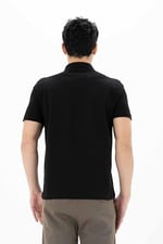 Ar-ma Erkek Polo Yaka Kısa Kollu Gömlek Regular Fit%100 Pamuk Penye Pike Düğme Kapamalı Cepsiz Y25374351101 Siyah-S1