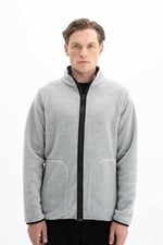 Ar-ma Erkek Tam Fermuar Sweatshirt Baskisiz Basic Fleto Fermuar Cepli Dik Yaka Örme Kumaş Regular Fit%100 Polyester Softech Polar K26324674601