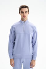 Ar-ma Erkek Yarim Fermuar Sweatshirt Basic Baskisiz Yandan Fermuar Cepli Örme Kumaş Regular Fit%75 Pamuk%25 Polyester 30/1 3 İplik Şardonsuz K26404626301