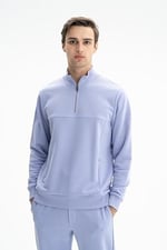 Ar-ma Erkek Yarim Fermuar Sweatshirt Basic Baskisiz Yandan Fermuar Cepli Örme Kumaş Regular Fit%75 Pamuk%25 Polyester 30/1 3 İplik Şardonsuz K26404626301