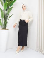 Ara Boy Likralı Gabardin Etek - Siyah