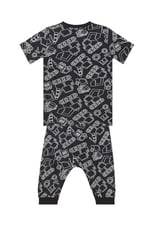 Araba Erkek Çocuk Siyah T-Shirt Kapri Şort Takım