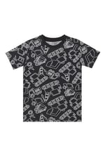Araba Erkek Çocuk Siyah T-Shirt Kapri Şort Takım