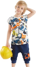 Arabalar Erkek Çocuk T-shirt Baggy Kapri Takım