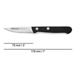 Arcos 280104 Serisi Evrensel - Soyma Bıçağı - Bıçak Nitrum Paslanmaz Çelik 75 mm - El Sapı Polioksimetilen (POM) Renk Siyah, 24.892 x 12.192 x 6.7056 cm