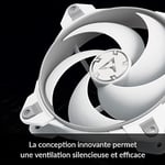 ARCTIC BioniX P120 PC fanı, 120 mm oyun kasası fanı, PWM PST paylaşım fonksiyonu, statik basınç için optimize edilmiştir, soğutucu, RPM senkronizasyonu, 200-2100 RPM - gri/beyaz