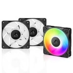 ARCTIC P12 Pro A-RGB (Siyah) - Güçlü Premium Fan, Y-Kablo Ayırıcılı 120 mm PWM Fan, 600-3000 RPM, 0 RPM <% 5 PWM, 5V Dijital RGB, Akışkan Dinamik Rulman, 4-Pin - Siyah
