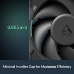 ARCTIC P12 Pro - Güçlü Premium Fan, 120 mm PWM Fan, 600-3000 RPM, 0 RPM <% 5 PWM, Akışkan Dinamik Rulman, 4-Pin - Siyah