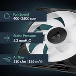 Arctic P14 Pro A-RGB (Siyah) - Güçlü Premium Fan, Y-Kablo Bölmeli 140 mm PWM Fan, 400-2500 RPM, 0 RPM <% 5 PWM, 5V Dijital RGB, Akışkan Dinamik Rulman - Siyah