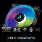 ARCTIC P14 PWM PST A-RGB (3 adet) - PC fanı, 140 mm PWM PST kasa fanı, kasa fanı, statik basınç için optimize edilmiştir, yarı pasif: 200-1900 RPM (0 RPM <%5) - siyah