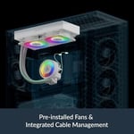 ARCTIC Sıvı Dondurucu III Pro 240 A-RGB Beyaz Çok Soketli Hepsi Bir Arada Su Soğutma CPU Soğutucu LGA 1851 ile Uyumlu