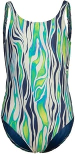 ARENA GIRLS' ARENA WATER PRINT SWIMSUIT ONE PIECE Mayo, ZEBRA, 14-15