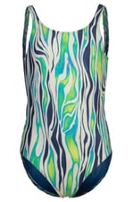 ARENA GIRLS' ARENA WATER PRINT SWIMSUIT ONE PIECE Mayo, ZEBRA, 14-15