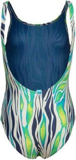 ARENA GIRLS' ARENA WATER PRINT SWIMSUIT ONE PIECE Mayo, ZEBRA, 14-15