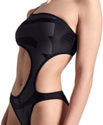 Arena Women's Arena Logo One Piece Single Shoulder Mayo, Asphalt Multi-Black-Black, M