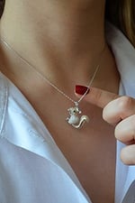 Argentum Concept 18K Altın Kaplamalı 925 Ayar Gümüş Sincap Kolye - 23172702