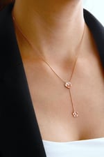 Argentum Concept 925 Ayar Gümüş Çiçek Figürlü Sallantılı Rose Kolye - N109501
