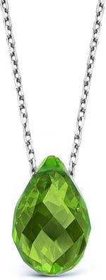 Argentum Concept 925 Ayar Gümüş Zincirli Kristal Peridot Taşlı Kolye - N126401