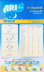 Arı Mama 12 Vitaminli 6 Mineralli Sütlü 7 Tahıllı Pirinçli Gece