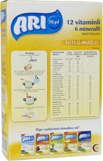 Arı Mama 12 Vitaminli 6 Mineralli Sütlü Muzlu,250 Gr