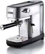 Ariete 1380 metal kahve makinesi, öğütülmüş kahve ve ESE pedleri ile uyumlu, 1300 W, 1,1 l kapasite, 15 bar basınç, ½ fincan filtre, Cappuccino cihazı, gümüş