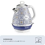 Ariete Capri Elektrikli Su Isıtıcı 1,7 Litre Kettle 2869/0C - Paslanmaz Çelik Gövde, Handmade Decoration, 2000 Watt, Otomatik Kapanma, 360° Kablosuz Taban