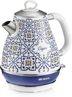 Ariete Capri Elektrikli Su Isıtıcı 1,7 Litre Kettle 2869/0C - Paslanmaz Çelik Gövde, Handmade Decoration, 2000 Watt, Otomatik Kapanma, 360° Kablosuz Taban