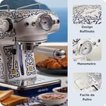 Ariete Capri Espresso Kahve Makinesi 1389/1C - Maxi Cappuccino Cihazı, Süt Köpürtme Başlığı, 850 Watt, 0,9 Litre Çıkarılabilir Su Tankı, Çıkarılabilir Damlama Tepsisi ve Bardak Tutucu