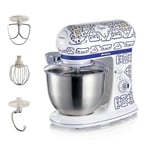 Ariete Capri Mutfak Şefi 1588/0C - 1200 Watt Stand Mikser, Hamur Yoğurma Makinesi, 2400 Watt'a Ulaşan Kilitli Motor, Paslanmaz Çelik 5,5 Litre Hazne, 3 Farklı Hazne İçi Aparat, Sıçrama Önleyici Kapak