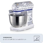 Ariete Capri Mutfak Şefi 1588/0C - 1200 Watt Stand Mikser, Hamur Yoğurma Makinesi, 2400 Watt'a Ulaşan Kilitli Motor, Paslanmaz Çelik 5,5 Litre Hazne, 3 Farklı Hazne İçi Aparat, Sıçrama Önleyici Kapak