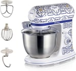 Ariete Capri Mutfak Şefi 1588/0C - 1200 Watt Stand Mikser, Hamur Yoğurma Makinesi, 2400 Watt'a Ulaşan Kilitli Motor, Paslanmaz Çelik 5,5 Litre Hazne, 3 Farklı Hazne İçi Aparat, Sıçrama Önleyici Kapak