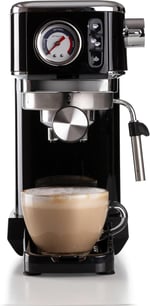 Ariete Espresso Slim Metal 1381, manometreli kahve makinesi, kahve tozu ve ESE kapsülleri ile uyumlu, 15 bar Max, filtre 1 veya 2 fincan, Cappuccino başlığı, 1300 W, Siyah