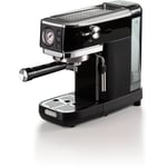 Ariete Espresso Slim Metal 1381, manometreli kahve makinesi, kahve tozu ve ESE kapsülleri ile uyumlu, 15 bar Max, filtre 1 veya 2 fincan, Cappuccino başlığı, 1300 W, Siyah