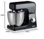 Ariete Gourmet Professional Mutfak Şefi Siyah 1598/02-7 Litre Geniş Hazne, Gurme Profesyonel Stand Mikser, Planet Yoğurma Makinesi, 1200 Watt, 6 Hız, Darbe Fonksiyonu, Sıçrama Önleyici Kapak