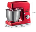 Ariete Gourmet Professional Mutfak Şefi Kırmızı 1598/01-7 Litre Geniş Hazne, Gurme Profesyonel Stand Mikser, Planet Yoğurma Makinesi, 1200 Watt, 6 Hızlı, Darbe Fonksiyonu, Sıçrama Önleyici Kapak