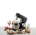 Ariete Gourmet Professional Mutfak Şefi Siyah 1598/02-7 Litre Geniş Hazne, Gurme Profesyonel Stand Mikser, Planet Yoğurma Makinesi, 1200 Watt, 6 Hız, Darbe Fonksiyonu, Sıçrama Önleyici Kapak