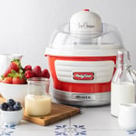 Ariete Party Time Dondurma Yapma Makinesi Kırmızı 0643/00 - Ice Cream Maker, 30 dakikada Dondurma Hazırlama,1,5 Litre Kapasite, 12 Watt
