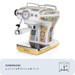 Ariete Positano Espresso Kahve Makinesi 1389/1P - Maxi Cappuccino Cihazı, Süt Köpürtme Başlığı, 850 Watt, 0,9 Litre Çıkarılabilir Su Tankı, Çıkarılabilir Damlama Tepsisi ve Bardak Tutucu