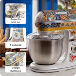 Ariete Positano Mutfak Şefi 1588/0P - 1200 Watt Stand Mikser, Hamur Yoğurma Makinesi, 2400 Watt'a Ulaşan Kilitli Motor, Paslanmaz Çelik 5,5 Litre Hazne, 3 Farklı Hazne İçi Aparat