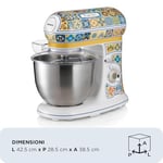 Ariete Positano Mutfak Şefi 1588/0P - 1200 Watt Stand Mikser, Hamur Yoğurma Makinesi, 2400 Watt'a Ulaşan Kilitli Motor, Paslanmaz Çelik 5,5 Litre Hazne, 3 Farklı Hazne İçi Aparat