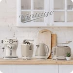 Ariete Vintage Espresso Kahve Makinesi Bej 1389/13 - Süt Köpürtme Başlığı, 900 Watt, 0,9 Litre Çıkarılabilir Su Tankı, Çıkarılabilir Damlama Tepsisi ve Bardak Tutucu, Bekleme Fonksiyonu