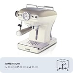 Ariete Vintage Espresso Kahve Makinesi Bej 1389/13 - Süt Köpürtme Başlığı, 900 Watt, 0,9 Litre Çıkarılabilir Su Tankı, Çıkarılabilir Damlama Tepsisi ve Bardak Tutucu, Bekleme Fonksiyonu