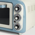 Ariete Vintage Fırın Mavi 0979/05 - Pizza Fırını, 1380 Watt, 18 Litre Kapasite, 3 Pişirme Fonksiyonu, Paslanmaz Çelik Hazne, 60 Dakika Zamanlayıcı, Çift Cam, 230°C ye Kadar Sıcaklık, Kolay Temizleme