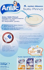 ARILAC Instant Ek Gıda Sütlü Pirinçli 200 G - Seçenekler: 7 Tahıllı Gece, Sütlü Muzlu, Sütlü Pirinçli, 200 g...