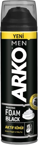 ARKO MEN Black Tıraş Köpüğü, 200 Mililitre