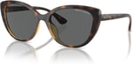 Armani Exchange A|X Kadın Ax4111su Evrensel Fit Kedi Gözü Güneş Gözlüğü, Parlak Havana/Koyu Gri, 54 mm