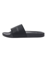 Armani Exchange Erkek banyo terliği, siyah, logolu